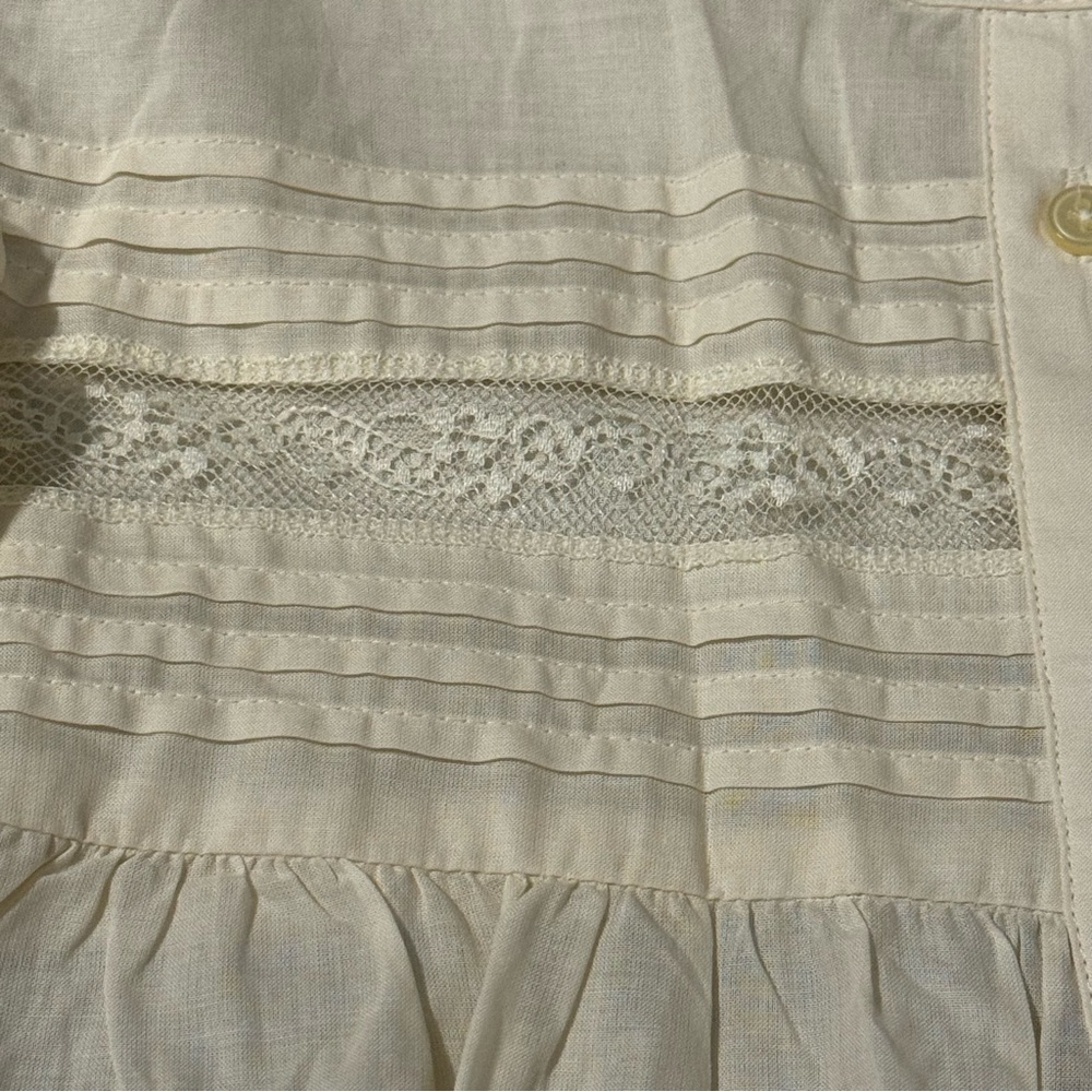 Nwt Mango Mng Size 4 Sml Boho Cream Blouse Puff S… - image 7